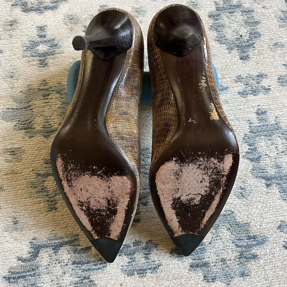 Vintage Stuart Weitzman crocodile print heels - Picture 3 of 5